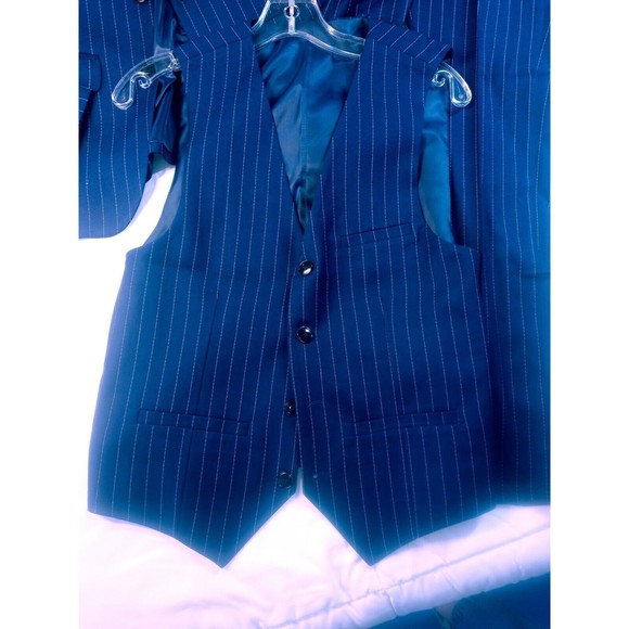 3 piece Suit Striped Navy Blue size 30 NWT - Picture 2 of 16